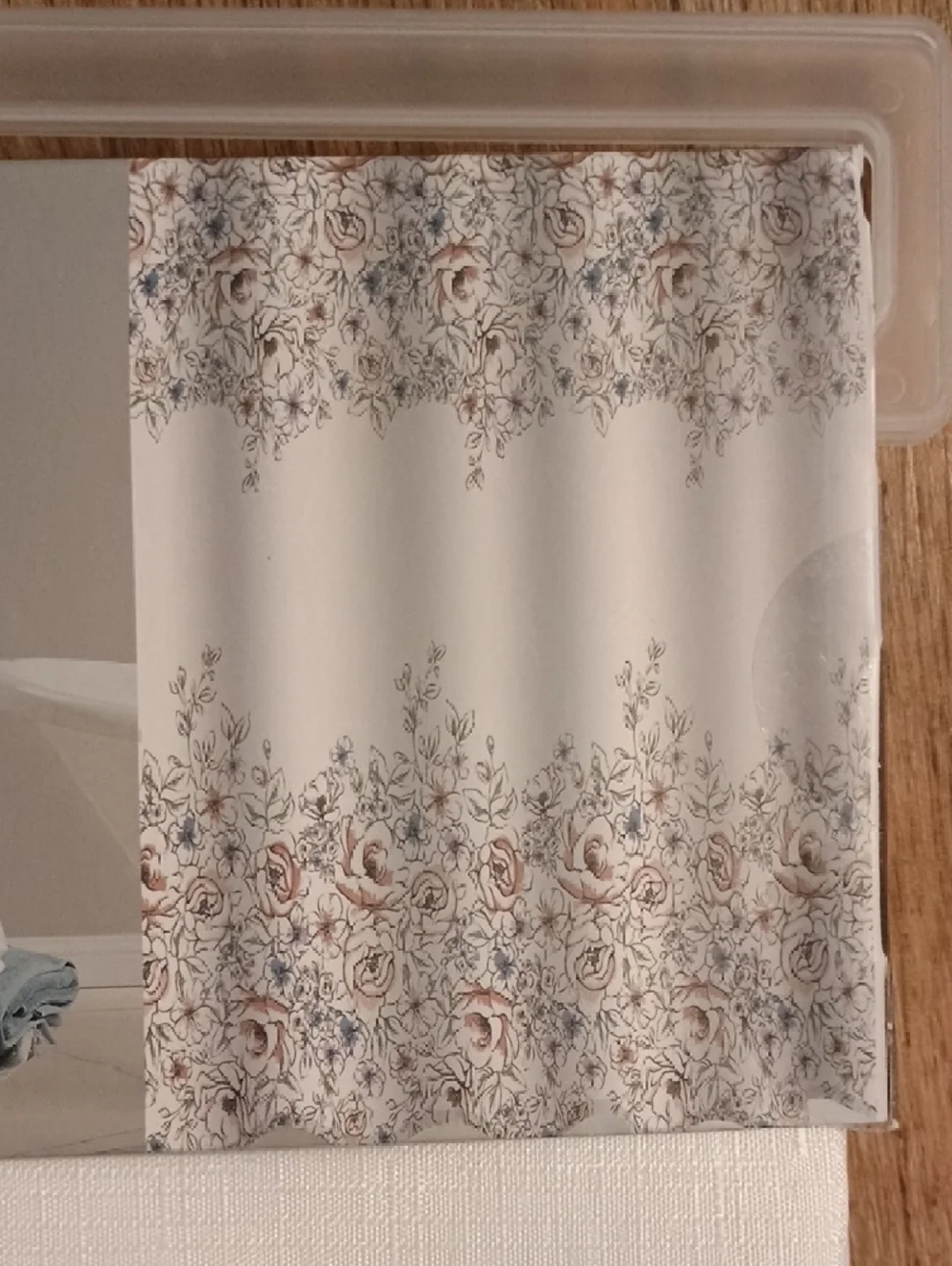 Soho Floral Shower Curtain - White, Blue, Green, Peach